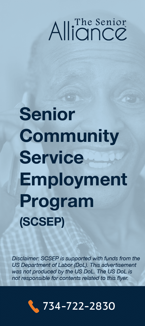 Rack Card cover for Senior Community Service Employment Program