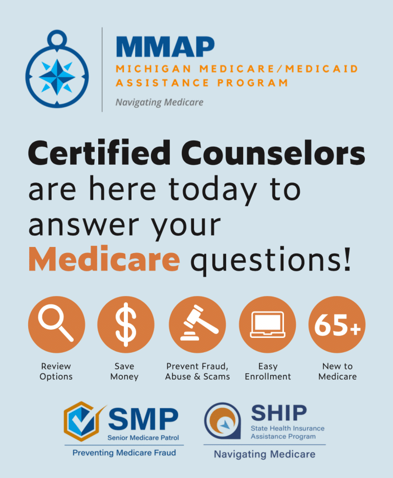 Certified Counselors are here today to answer your medicare questions!